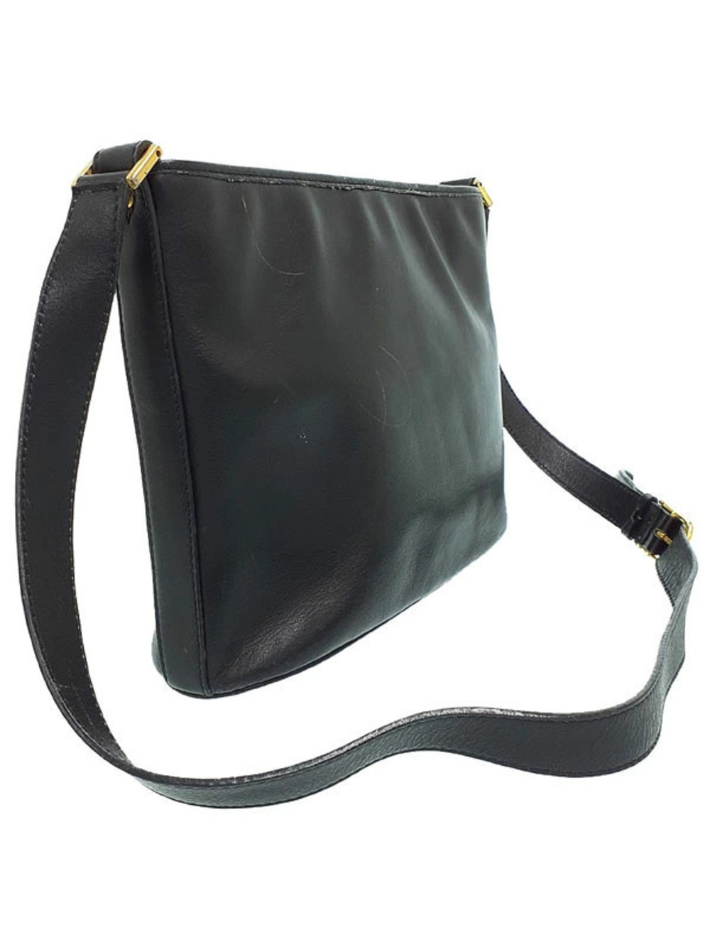 Celine Paris black pocket handbag front leather